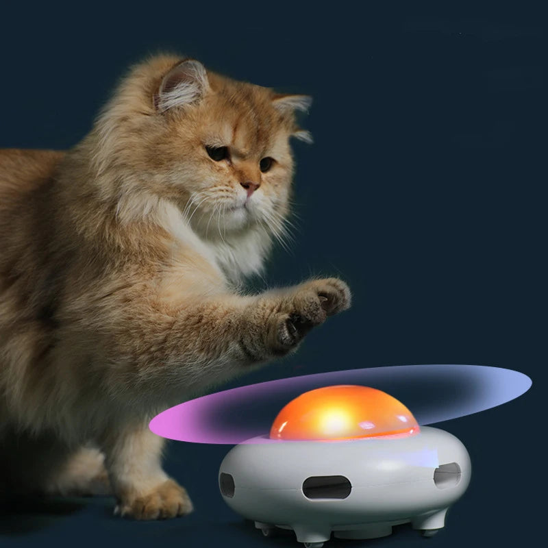 Wooforia UFO Smart Automatic Cat Toy — Rotating Interactive Feather Turntable