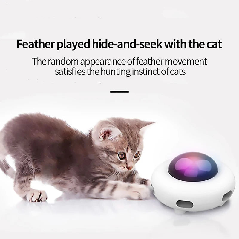 Wooforia UFO Smart Automatic Cat Toy — Rotating Interactive Feather Turntable