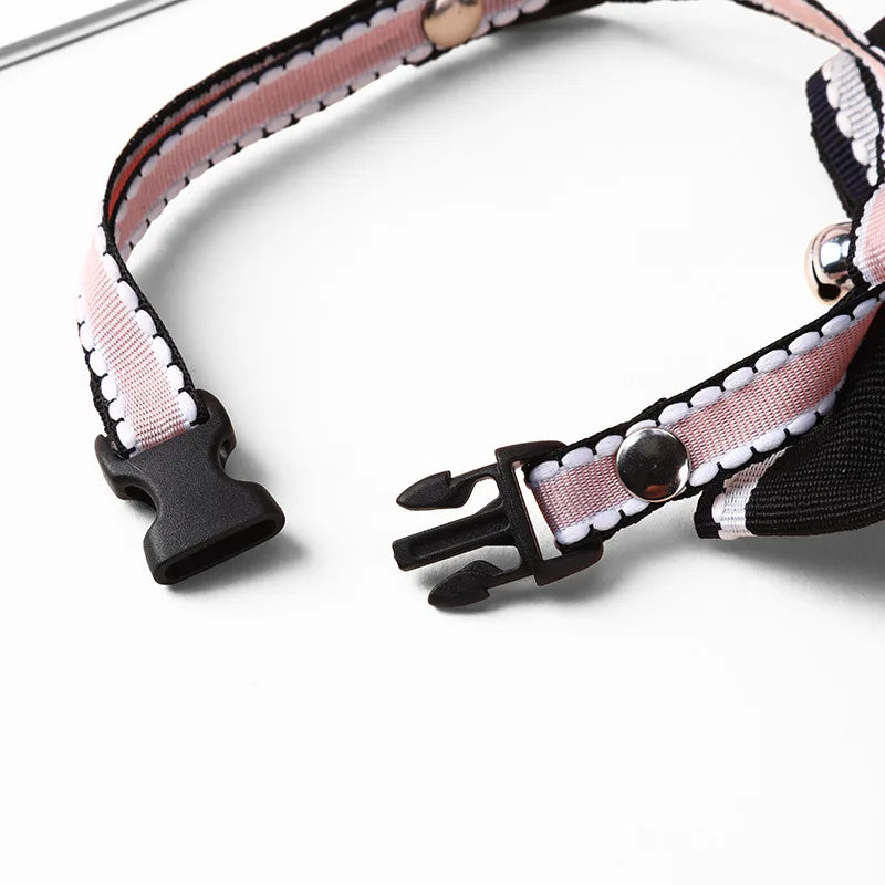 Wooforia Double-Layer Bowknot Cat Collar with Bell