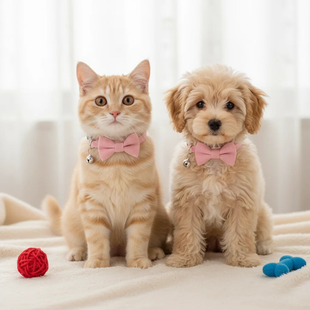 Wooforia Bowknot Cat & Dog Collar — Soft Bell Necklace