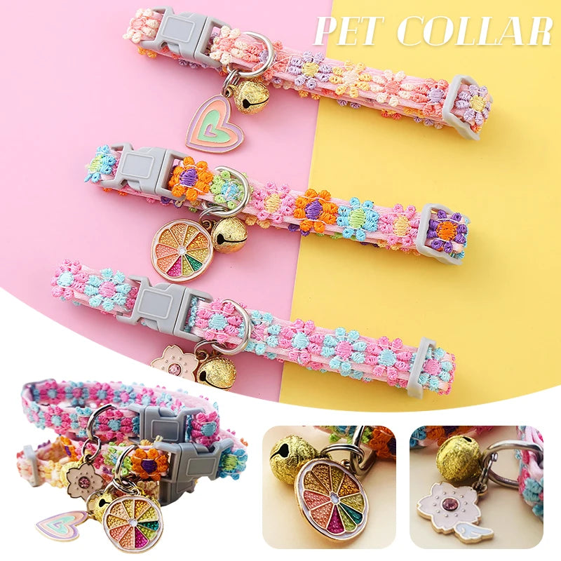 Wooforia Paw Print Pet Collar with Safety Bell