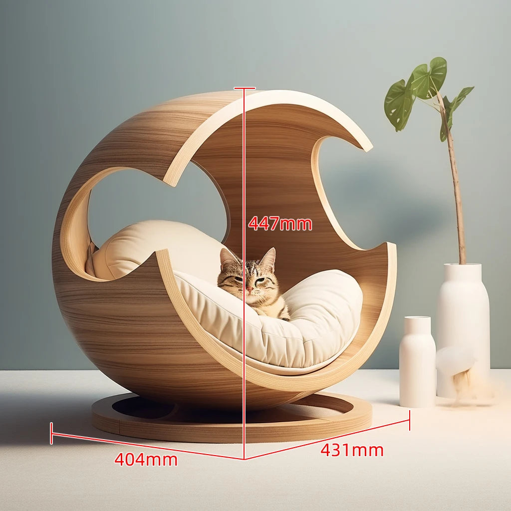 Wooforia Premium Semi-Closed Solid Wood Pet Bed