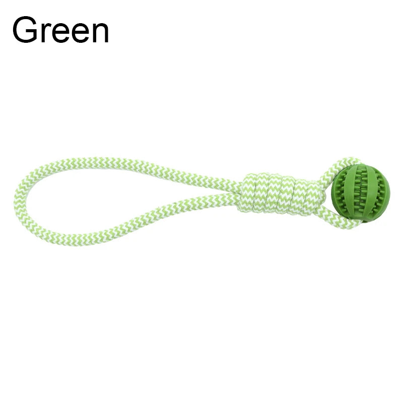 Wooforia Dental Chew Ball with Rope — Bite-Resistant Dog Toy