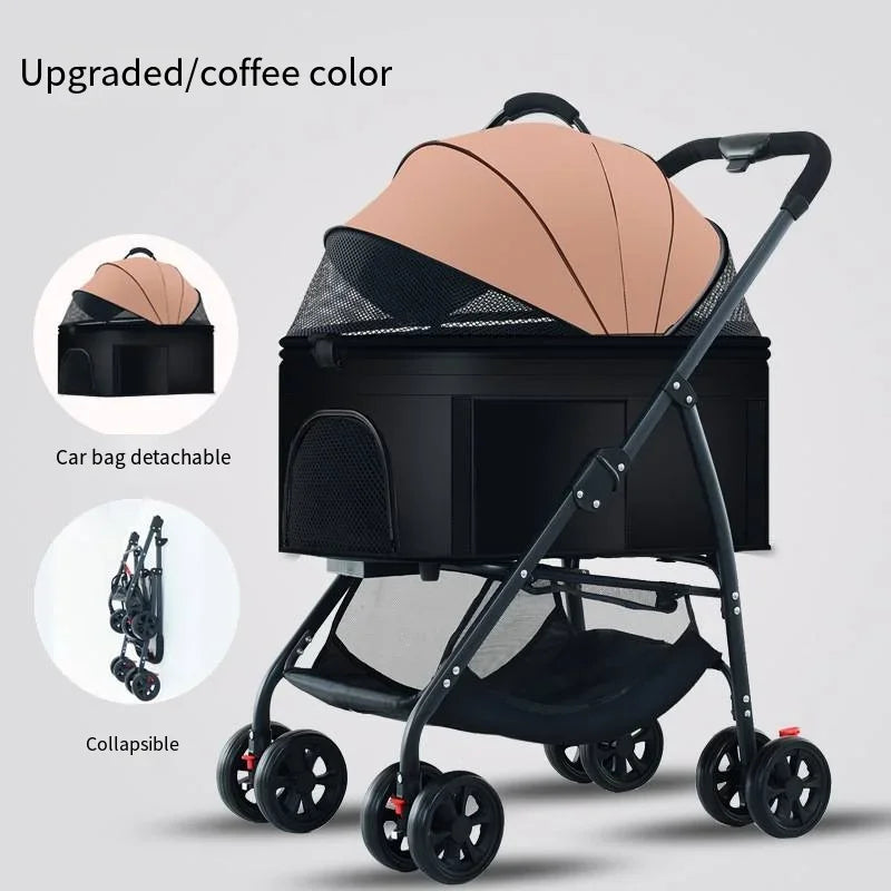 Wooforia Foldable Pet Travel Stroller — Lightweight for Dogs & Cats