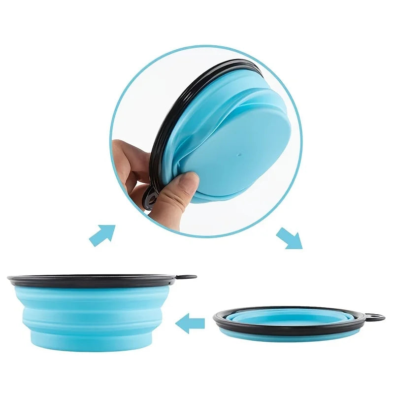 Wooforia Collapsible Pet Travel Bowl — Silicone Food & Water Bowl for Dogs & Cats