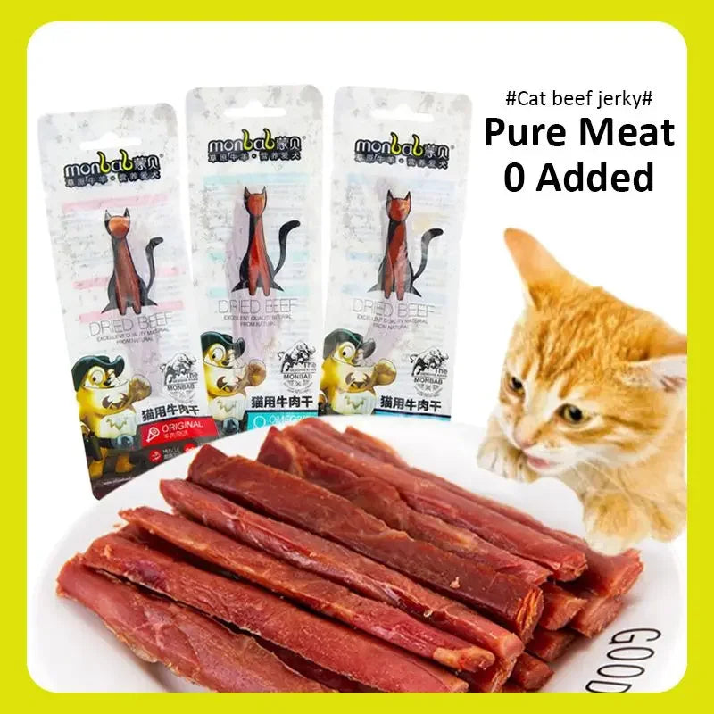 Wooforia Premium Beef Jerky Treats — Taurine & Omega-Rich for Cats & Dogs