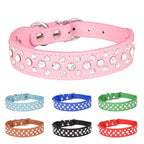 Wooforia Rhinestone PU Pet Collar — Adjustable for Cats & Dogs