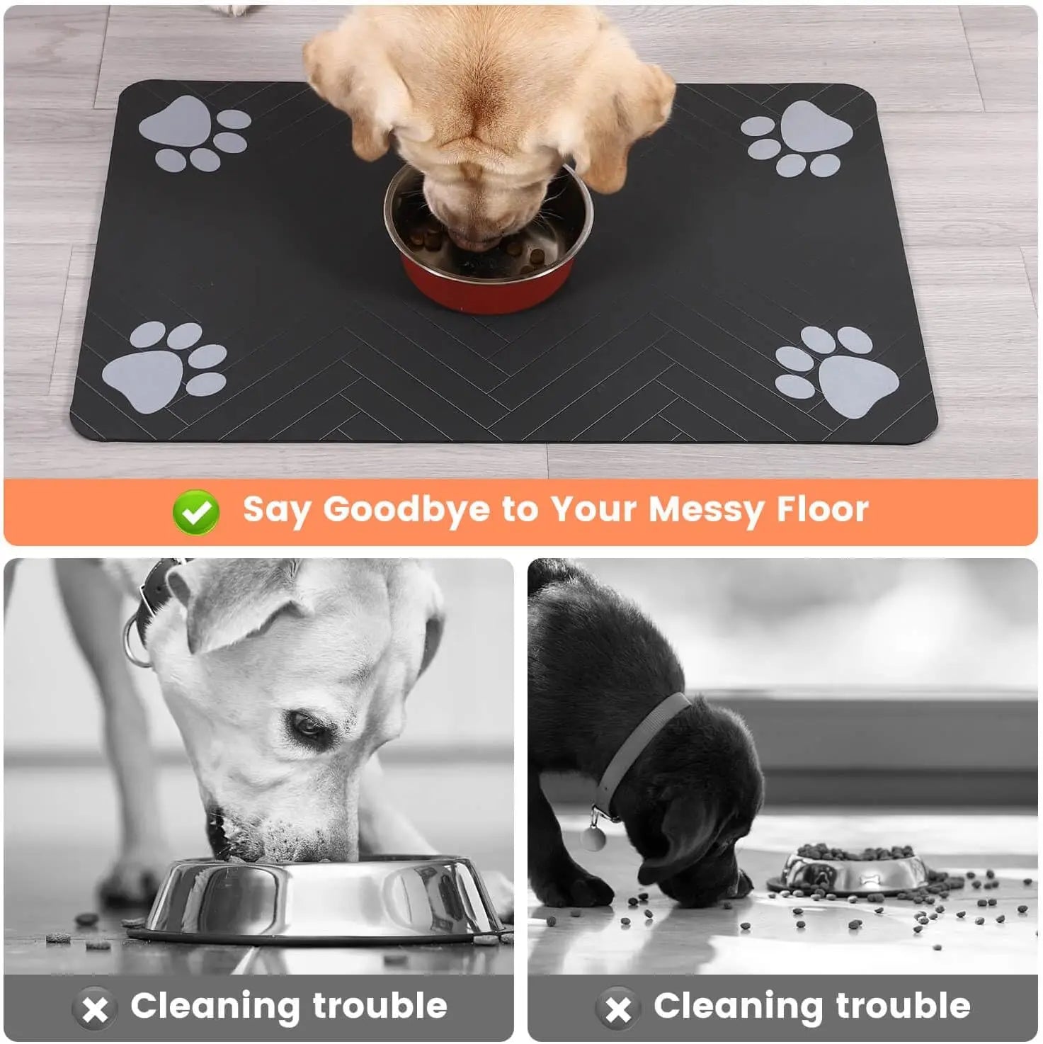 Wooforia Pet Feeding Mat — Absorbent, Non-Slip Placemat for Dogs & Cats