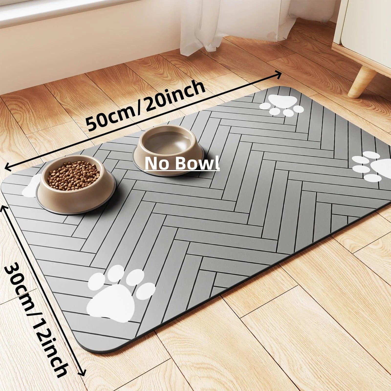 Wooforia Pet Feeding Mat — Absorbent, Non-Slip Placemat for Dogs & Cats