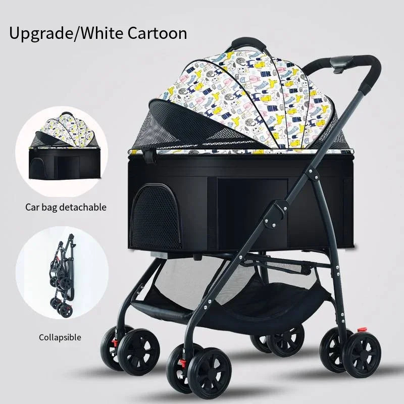 Wooforia Foldable Pet Travel Stroller — Lightweight for Dogs & Cats