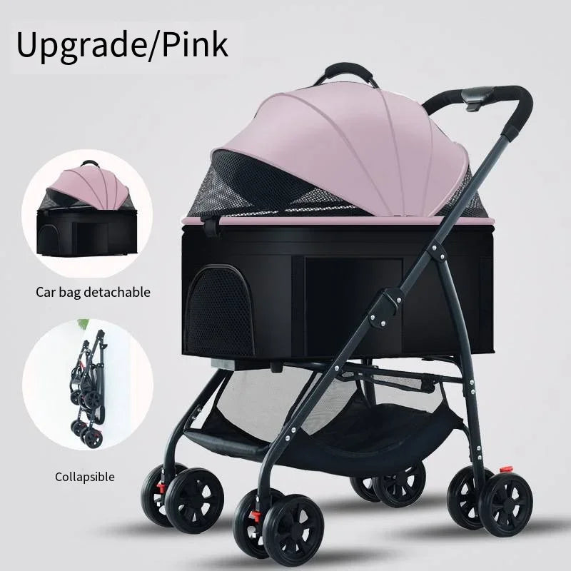 Wooforia Foldable Pet Travel Stroller — Lightweight for Dogs & Cats