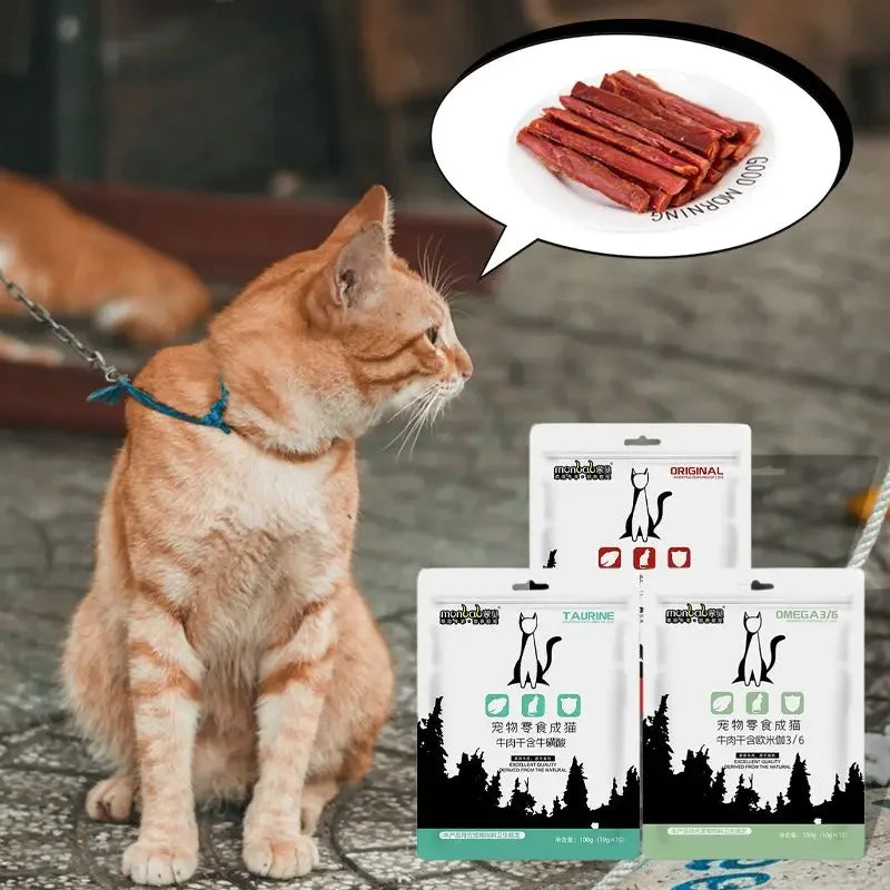 Wooforia Premium Beef Jerky Treats — Taurine & Omega-Rich for Cats & Dogs