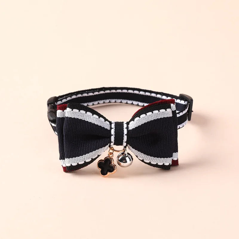 Wooforia Double-Layer Bowknot Cat Collar with Bell