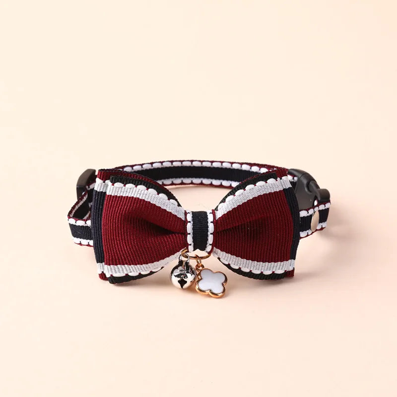Wooforia Double-Layer Bowknot Cat Collar with Bell