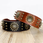 Wooforia Spiked Studded Dog Collar — Heavy Duty Leather for Large Dogs