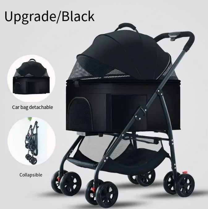 Wooforia Foldable Pet Travel Stroller — Lightweight for Dogs & Cats