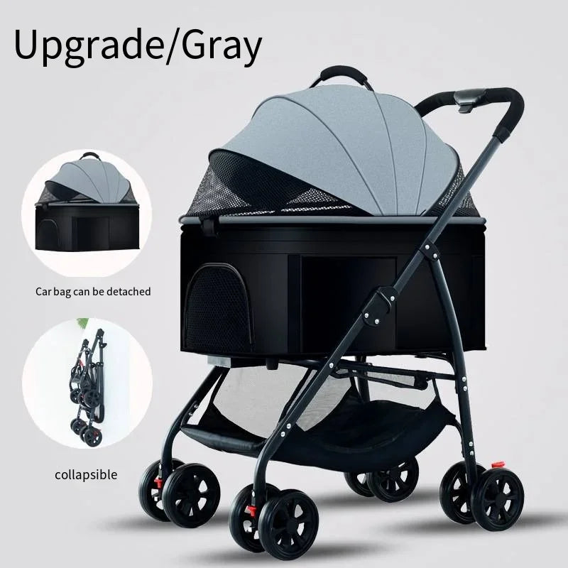Wooforia Foldable Pet Travel Stroller — Lightweight for Dogs & Cats