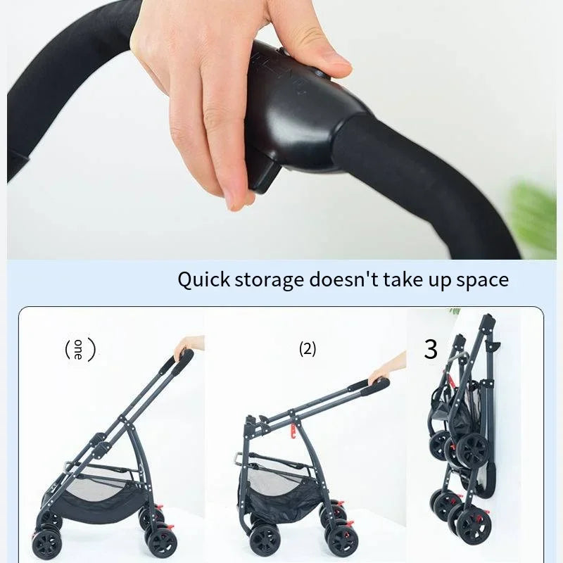 Wooforia Foldable Pet Travel Stroller — Lightweight for Dogs & Cats