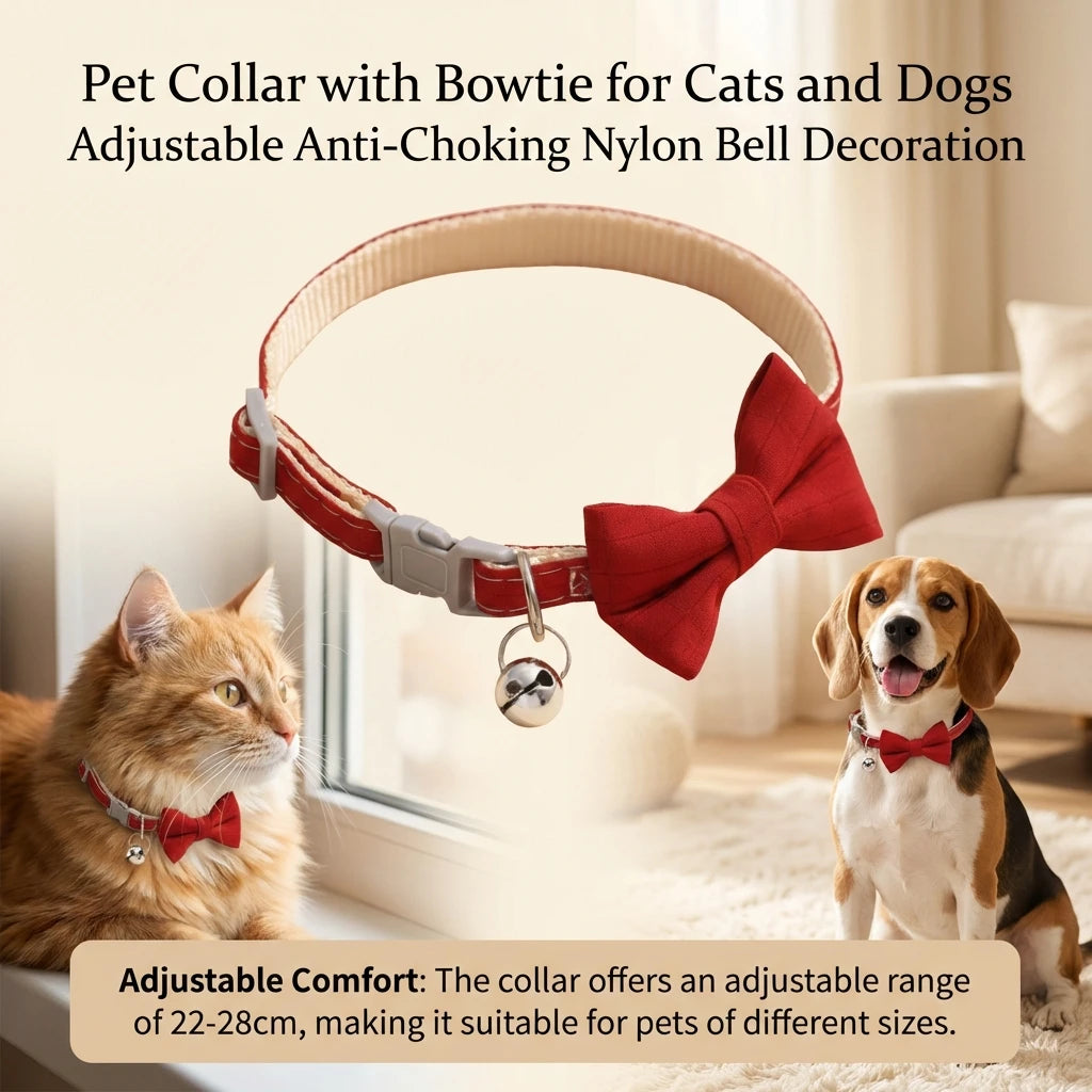 Wooforia Bowknot Cat & Dog Collar — Soft Bell Necklace