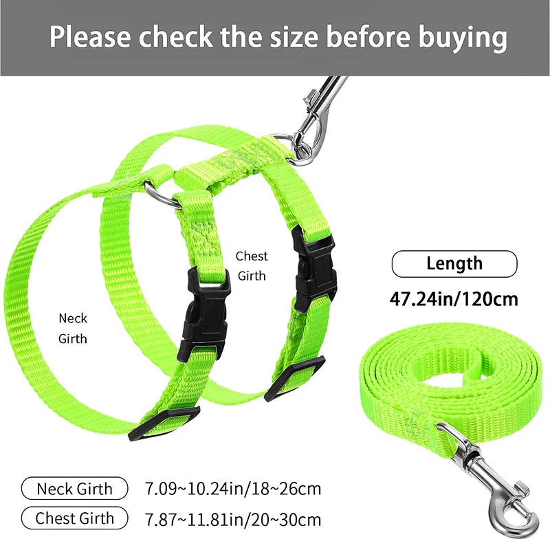 Wooforia Adjustable Cat Harness & Leash Set