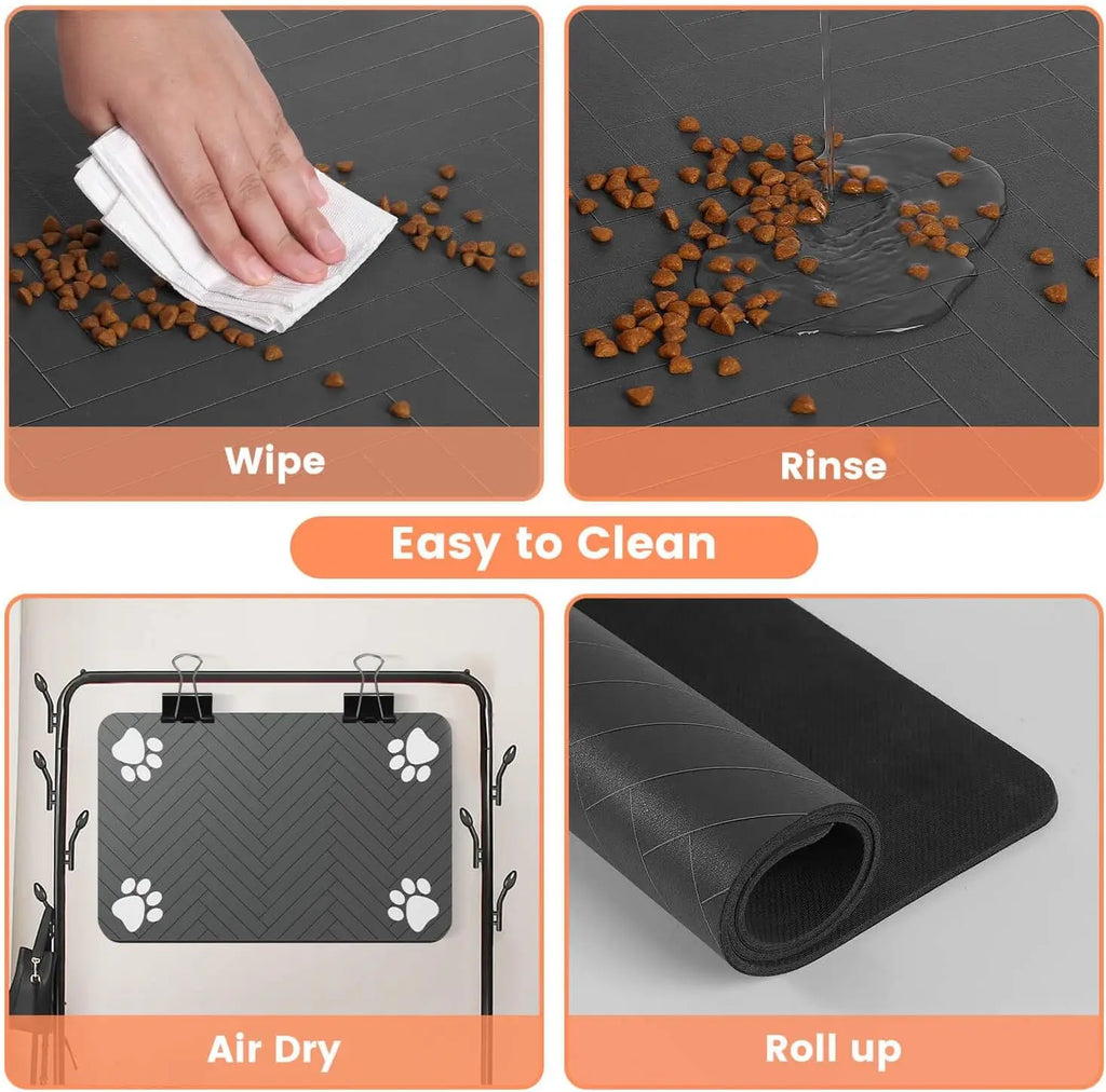 Wooforia Pet Feeding Mat — Absorbent, Non-Slip Placemat for Dogs & Cats