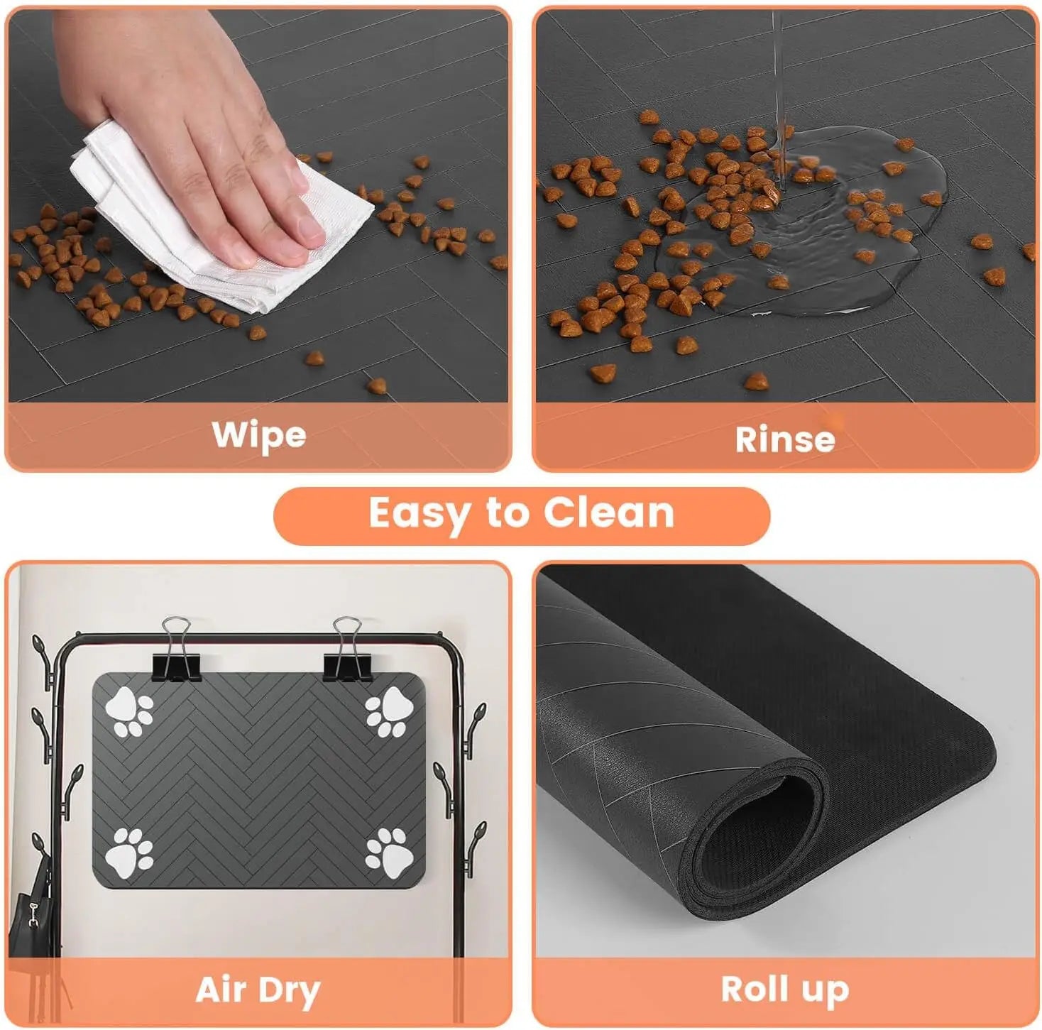 Wooforia Pet Feeding Mat — Absorbent, Non-Slip Placemat for Dogs & Cats