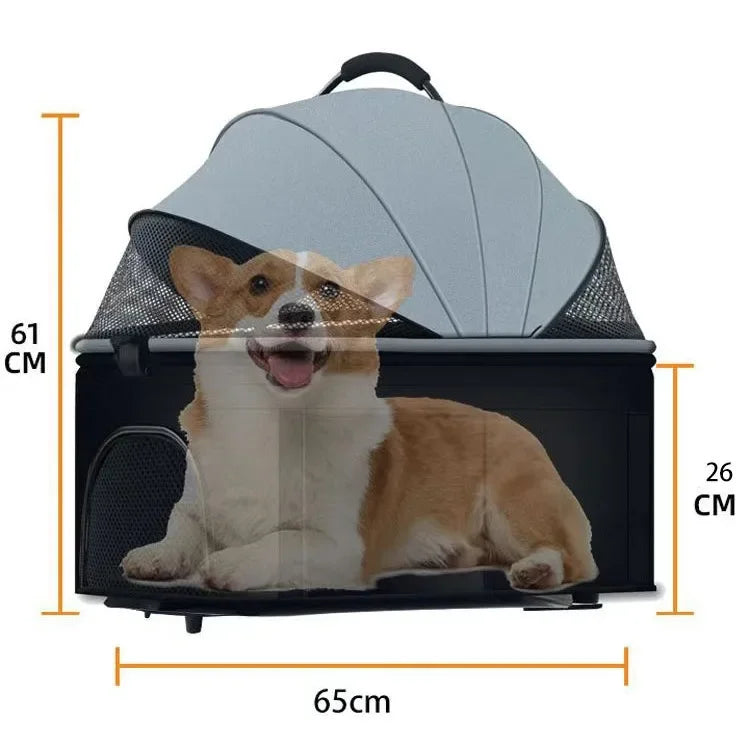 Wooforia Foldable Pet Travel Stroller — Lightweight for Dogs & Cats