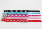 Wooforia Rhinestone PU Pet Collar — Adjustable for Cats & Dogs
