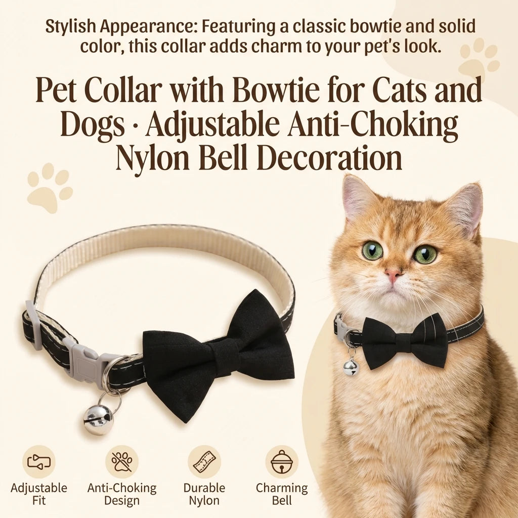 Wooforia Bowknot Cat & Dog Collar — Soft Bell Necklace