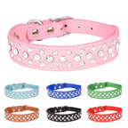 Wooforia Rhinestone PU Pet Collar — Adjustable for Cats & Dogs