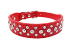 Wooforia Rhinestone PU Pet Collar — Adjustable for Cats & Dogs