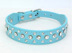 Wooforia Rhinestone PU Pet Collar — Adjustable for Cats & Dogs