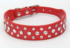 Wooforia Rhinestone PU Pet Collar — Adjustable for Cats & Dogs