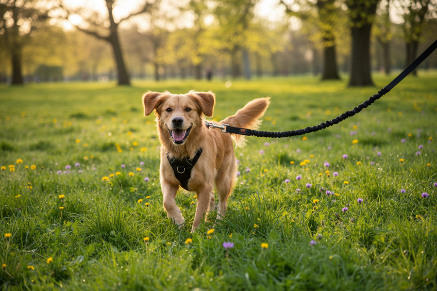Wooforia Bungee Lead - Dog Walking in Park